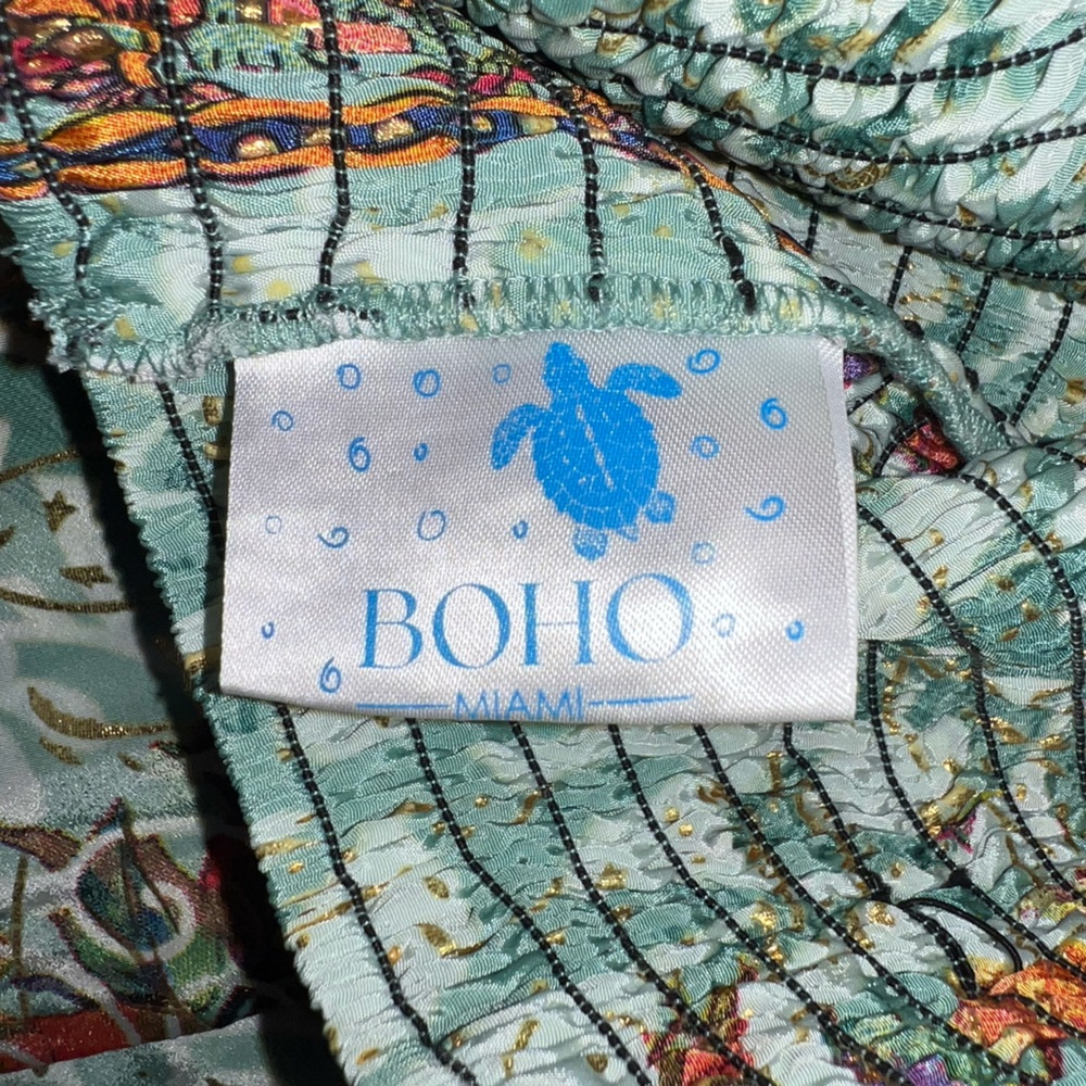 Silk 2-Piece Aqua Patterned Set - image 4